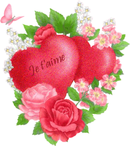 gif je t'aime coeur et rose